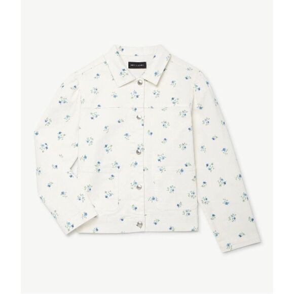 Girls Floral Print Snap Down Barn Jacket Shirt Top Size M 7/8 - Picture 2 of 7